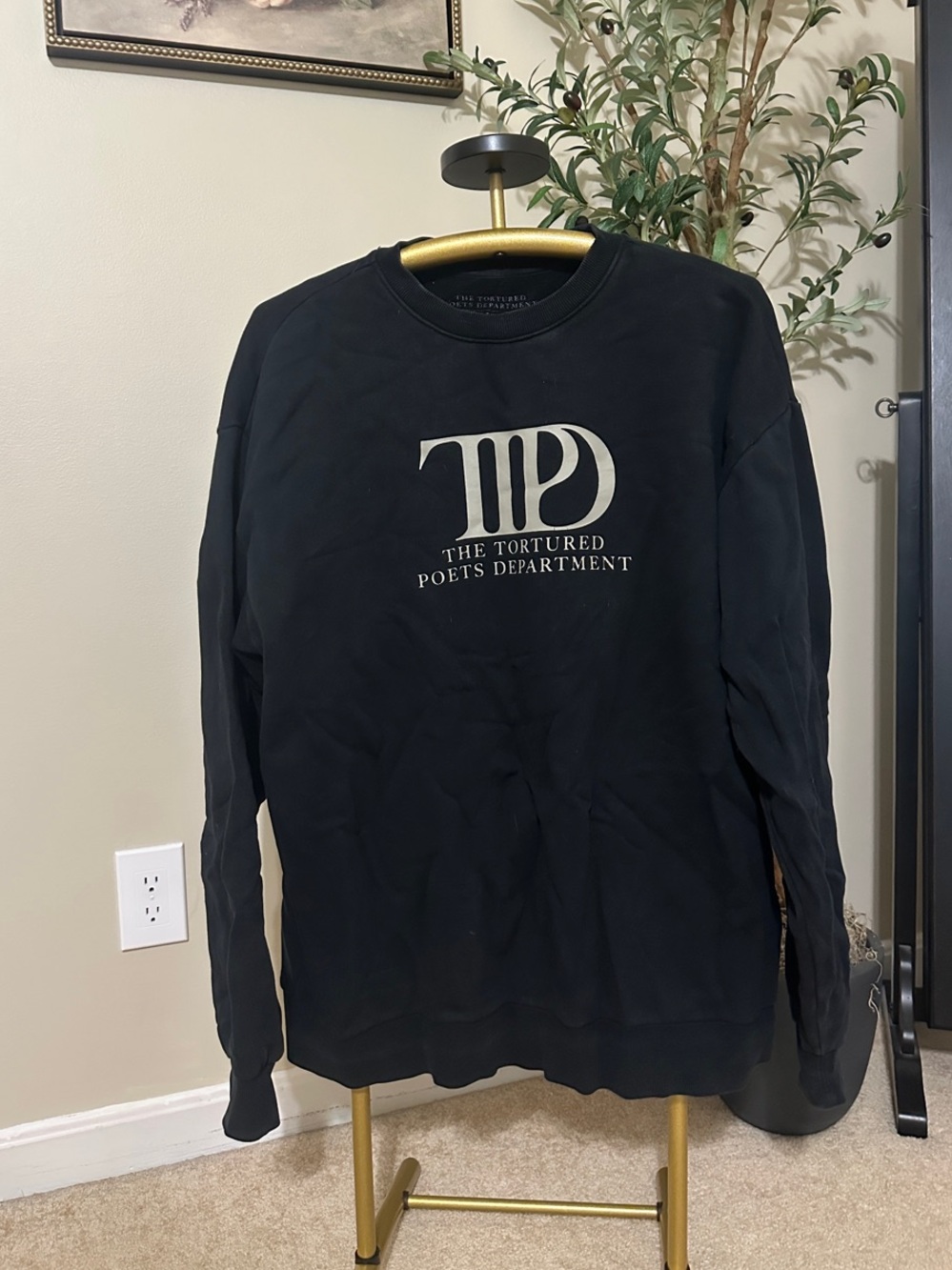 Taylor Swift Black 'The Tortured Poets Department' Crewneck Sweatshirt